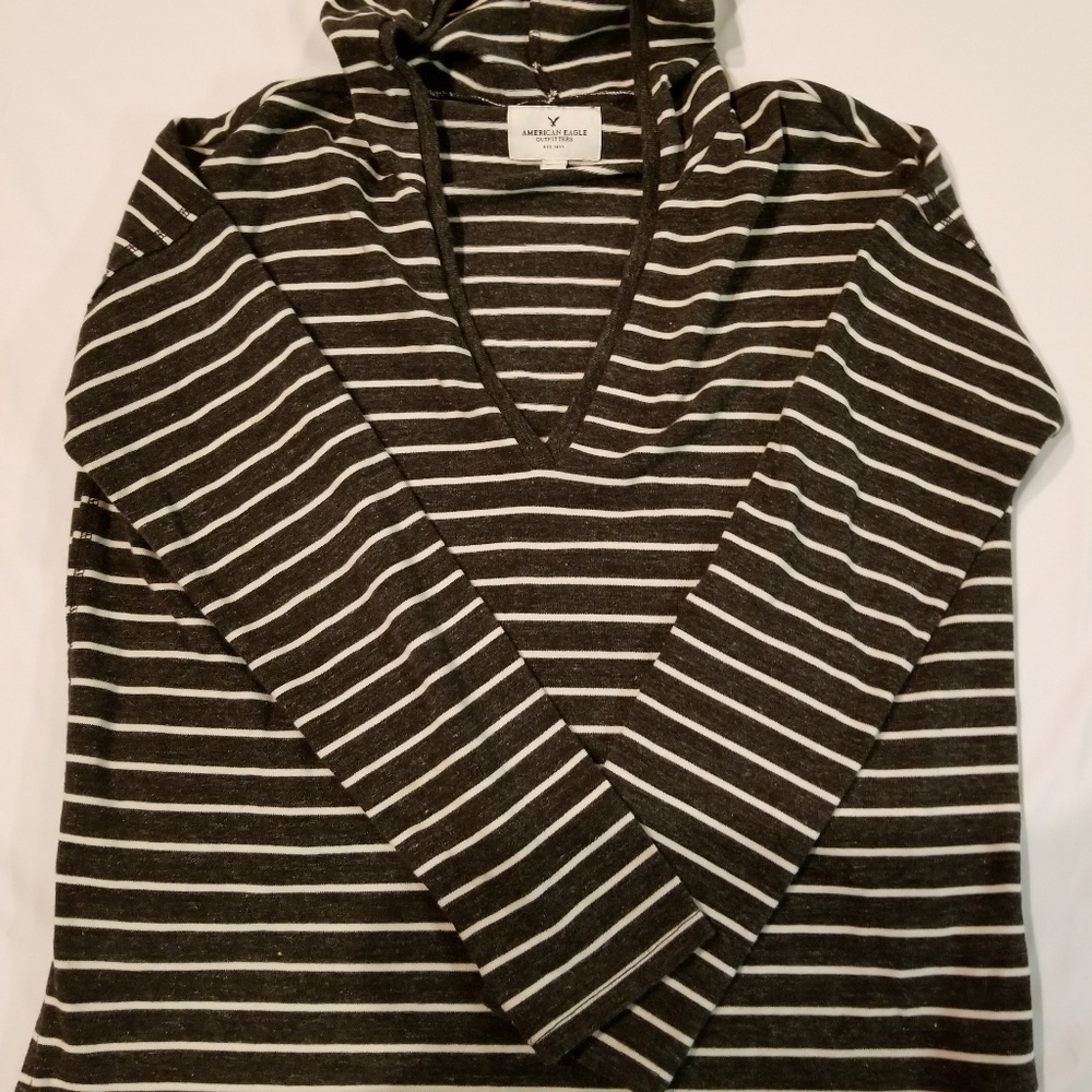 Women's American Eagle striped hoodie